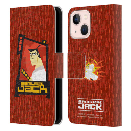 Samurai Jack Graphics Character Art 2 Leather Book Wallet Case Cover For Apple iPhone 13 Mini