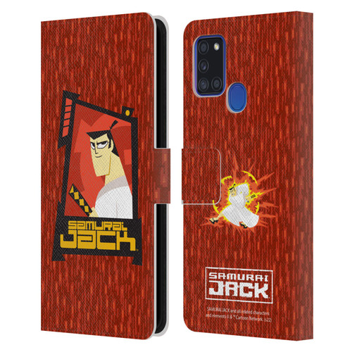 Samurai Jack Graphics Character Art 2 Leather Book Wallet Case Cover For Samsung Galaxy A21s (2020)