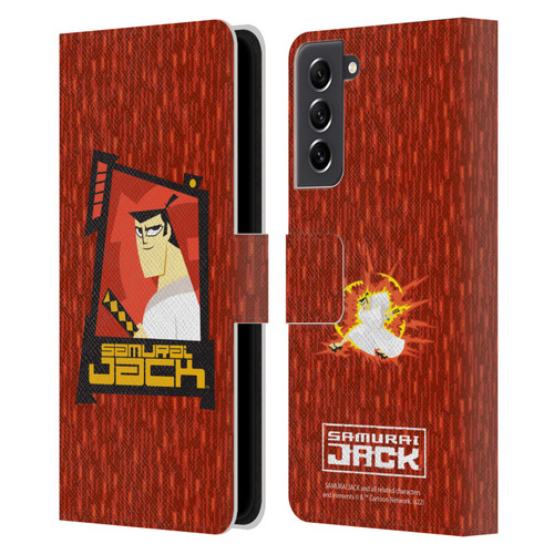 Samurai Jack Graphics Character Art 2 Leather Book Wallet Case Cover For Samsung Galaxy S21 FE 5G
