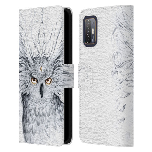 Jonas "JoJoesArt" Jödicke Wildlife Owl Leather Book Wallet Case Cover For HTC Desire 21 Pro 5G