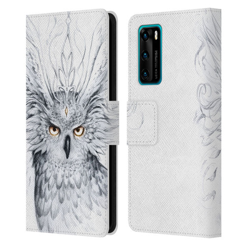 Jonas "JoJoesArt" Jödicke Wildlife Owl Leather Book Wallet Case Cover For Huawei P40 5G