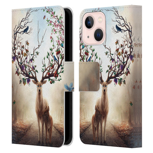 Jonas "JoJoesArt" Jödicke Wildlife Seasons Leather Book Wallet Case Cover For Apple iPhone 13 Mini
