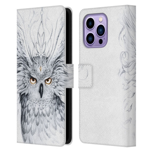 Jonas "JoJoesArt" Jödicke Wildlife Owl Leather Book Wallet Case Cover For Apple iPhone 14 Pro Max