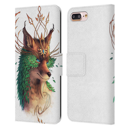 Jonas "JoJoesArt" Jödicke Wildlife Fox Coloured Leather Book Wallet Case Cover For Apple iPhone 7 Plus / iPhone 8 Plus