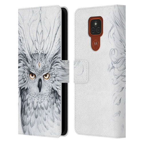 Jonas "JoJoesArt" Jödicke Wildlife Owl Leather Book Wallet Case Cover For Motorola Moto E7 Plus