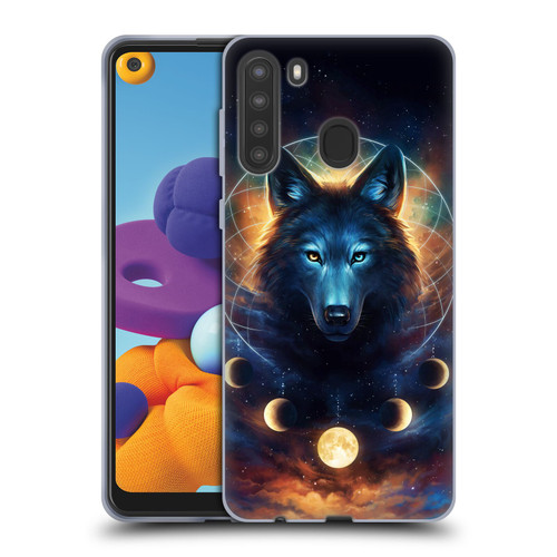 Jonas "JoJoesArt" Jödicke Wildlife 2 Dreamcatcher Wolf Soft Gel Case for Samsung Galaxy A21 (2020)