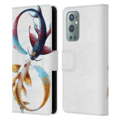 Jonas "JoJoesArt" Jödicke Wildlife Eternal Bond Koi Leather Book Wallet Case Cover For OnePlus 9