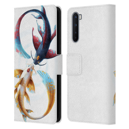 Jonas "JoJoesArt" Jödicke Wildlife Eternal Bond Koi Leather Book Wallet Case Cover For OnePlus Nord 5G