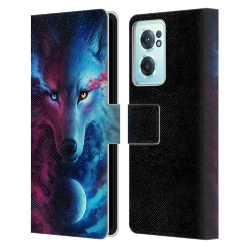 Jonas "JoJoesArt" Jödicke Wildlife Wolf Galaxy Leather Book Wallet Case Cover For OnePlus Nord CE 2 5G