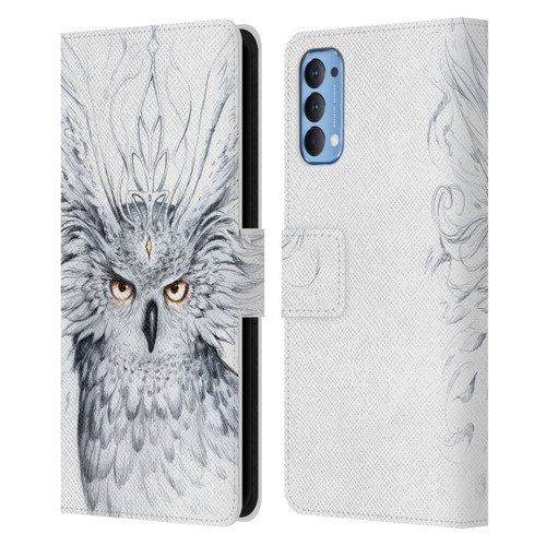 Jonas "JoJoesArt" Jödicke Wildlife Owl Leather Book Wallet Case Cover For OPPO Reno 4 5G