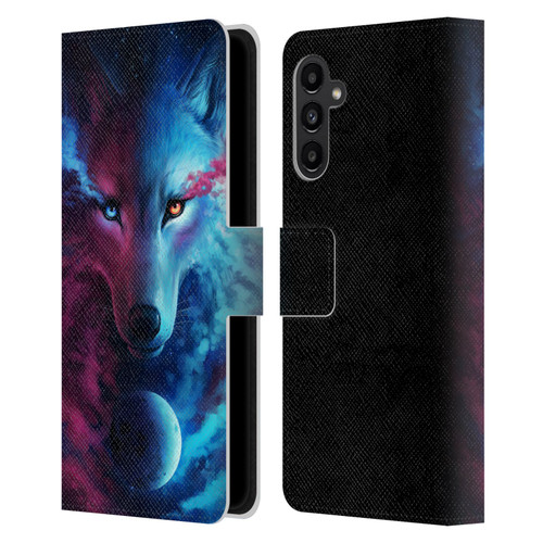 Jonas "JoJoesArt" Jödicke Wildlife Wolf Galaxy Leather Book Wallet Case Cover For Samsung Galaxy A13 5G (2021)