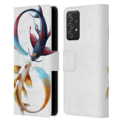 Jonas "JoJoesArt" Jödicke Wildlife Eternal Bond Koi Leather Book Wallet Case Cover For Samsung Galaxy A52 / A52s / 5G (2021)