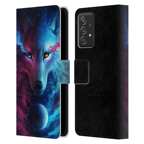 Jonas "JoJoesArt" Jödicke Wildlife Wolf Galaxy Leather Book Wallet Case Cover For Samsung Galaxy A52 / A52s / 5G (2021)