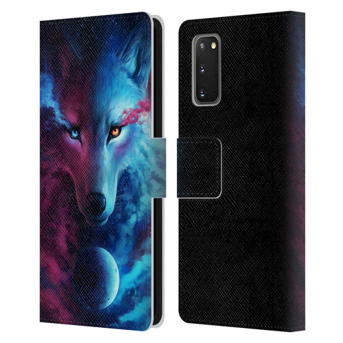 Jonas "JoJoesArt" Jödicke Wildlife Wolf Galaxy Leather Book Wallet Case Cover For Samsung Galaxy S20 / S20 5G