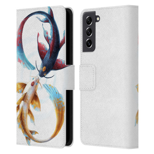 Jonas "JoJoesArt" Jödicke Wildlife Eternal Bond Koi Leather Book Wallet Case Cover For Samsung Galaxy S21 FE 5G