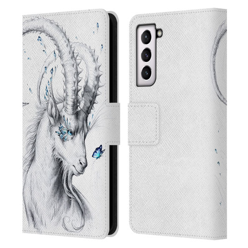 Jonas "JoJoesArt" Jödicke Wildlife Capricorn Leather Book Wallet Case Cover For Samsung Galaxy S21 5G
