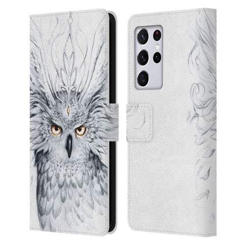 Jonas "JoJoesArt" Jödicke Wildlife Owl Leather Book Wallet Case Cover For Samsung Galaxy S21 Ultra 5G