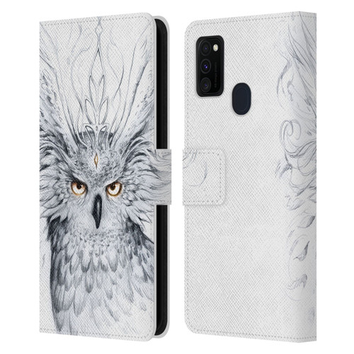 Jonas "JoJoesArt" Jödicke Wildlife Owl Leather Book Wallet Case Cover For Samsung Galaxy M30s (2019)/M21 (2020)
