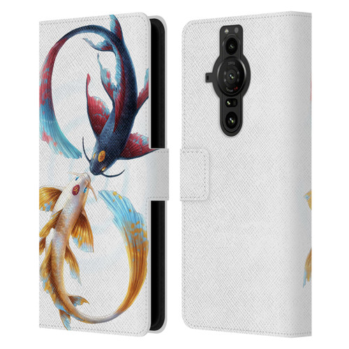 Jonas "JoJoesArt" Jödicke Wildlife Eternal Bond Koi Leather Book Wallet Case Cover For Sony Xperia Pro-I