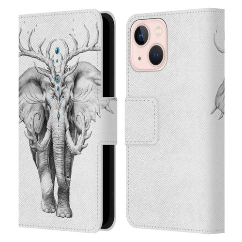 Jonas "JoJoesArt" Jödicke Wildlife 2 Elephant Soul Leather Book Wallet Case Cover For Apple iPhone 13 Mini
