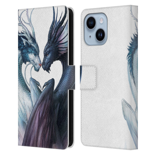 Jonas "JoJoesArt" Jödicke Wildlife 2 Yin And Yang Dragons Leather Book Wallet Case Cover For Apple iPhone 14 Plus