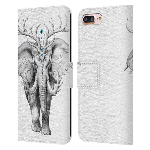 Jonas "JoJoesArt" Jödicke Wildlife 2 Elephant Soul Leather Book Wallet Case Cover For Apple iPhone 7 Plus / iPhone 8 Plus