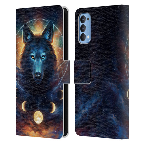Jonas "JoJoesArt" Jödicke Wildlife 2 Dreamcatcher Wolf Leather Book Wallet Case Cover For OPPO Reno 4 5G