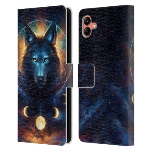 Jonas "JoJoesArt" Jödicke Wildlife 2 Dreamcatcher Wolf Leather Book Wallet Case Cover For Samsung Galaxy A04 (2022)