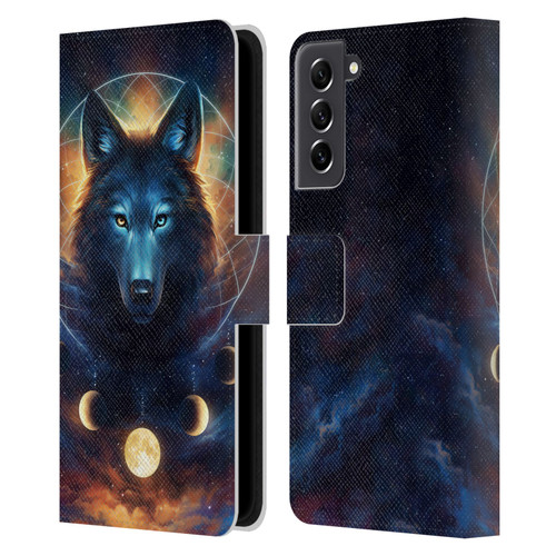 Jonas "JoJoesArt" Jödicke Wildlife 2 Dreamcatcher Wolf Leather Book Wallet Case Cover For Samsung Galaxy S21 FE 5G