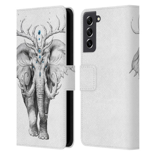 Jonas "JoJoesArt" Jödicke Wildlife 2 Elephant Soul Leather Book Wallet Case Cover For Samsung Galaxy S21 FE 5G