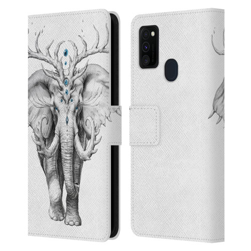 Jonas "JoJoesArt" Jödicke Wildlife 2 Elephant Soul Leather Book Wallet Case Cover For Samsung Galaxy M30s (2019)/M21 (2020)