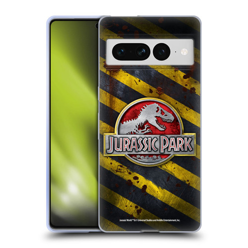 Jurassic Park Logo Distressed Look Crosswalk Soft Gel Case for Google Pixel 7 Pro