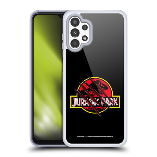 Jurassic Park Logo Plain Black Claw Soft Gel Case for Samsung Galaxy A13 (2022)