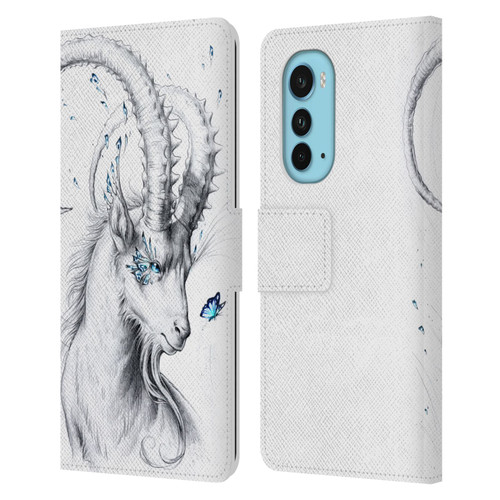 Jonas "JoJoesArt" Jödicke Wildlife Capricorn Leather Book Wallet Case Cover For Motorola Edge (2022)