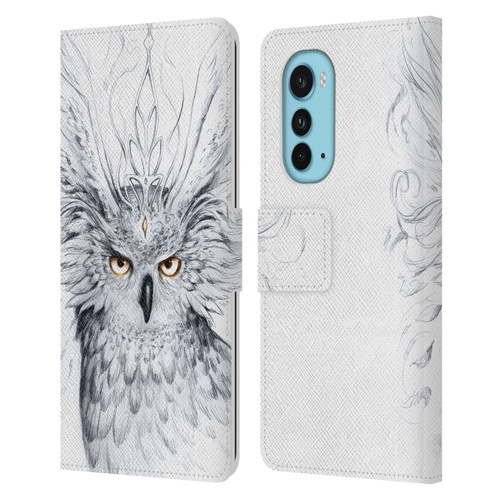 Jonas "JoJoesArt" Jödicke Wildlife Owl Leather Book Wallet Case Cover For Motorola Edge (2022)