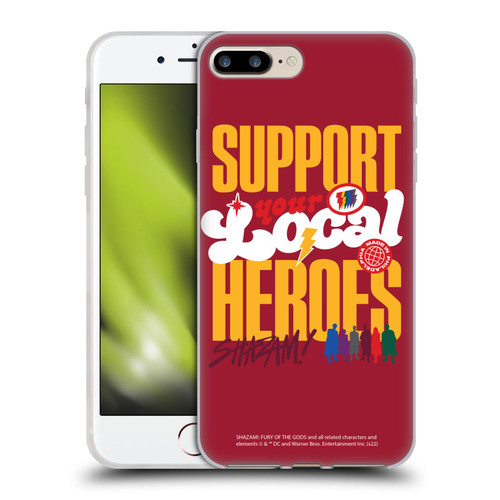 Shazam!: Fury Of The Gods Graphics Typography Soft Gel Case for Apple iPhone 7 Plus / iPhone 8 Plus
