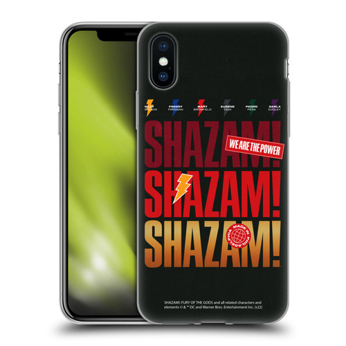 Shazam!: Fury Of The Gods Graphics Logo Soft Gel Case for Apple iPhone X / iPhone XS