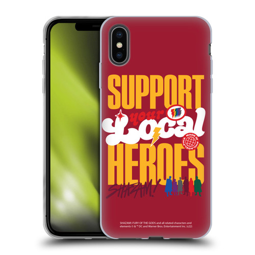 Shazam!: Fury Of The Gods Graphics Typography Soft Gel Case for Apple iPhone XS Max