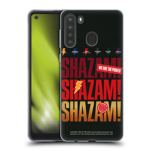 Shazam!: Fury Of The Gods Graphics Logo Soft Gel Case for Samsung Galaxy A21 (2020)