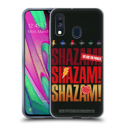 Shazam!: Fury Of The Gods Graphics Logo Soft Gel Case for Samsung Galaxy A40 (2019)