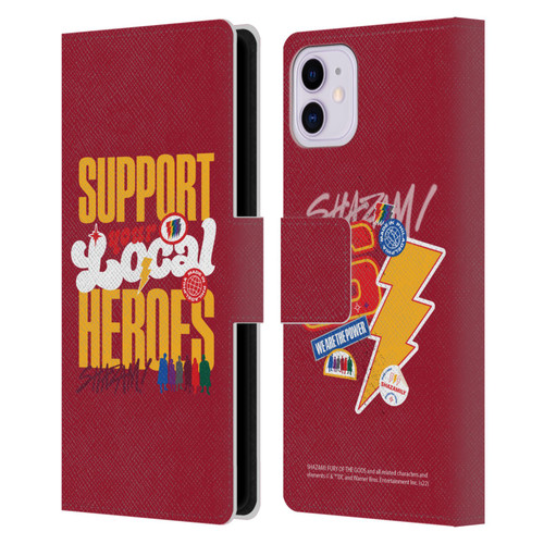 Shazam!: Fury Of The Gods Graphics Typography Leather Book Wallet Case Cover For Apple iPhone 11