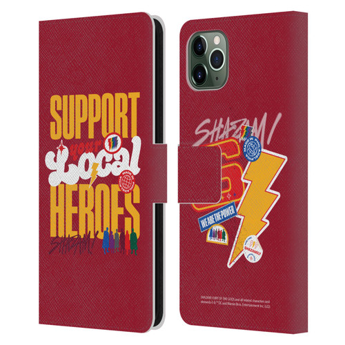Shazam!: Fury Of The Gods Graphics Typography Leather Book Wallet Case Cover For Apple iPhone 11 Pro Max