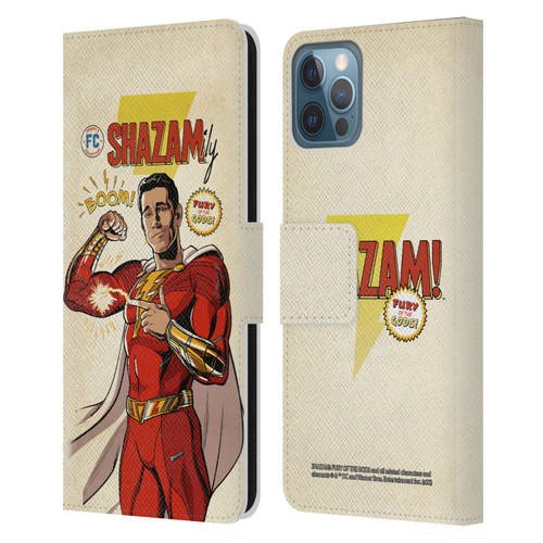 Shazam!: Fury Of The Gods Graphics Comic Leather Book Wallet Case Cover For Apple iPhone 12 / iPhone 12 Pro