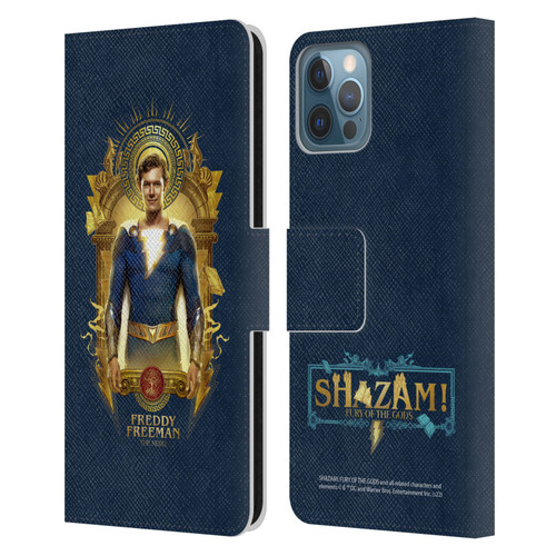 Shazam!: Fury Of The Gods Graphics Freddy Leather Book Wallet Case Cover For Apple iPhone 12 / iPhone 12 Pro