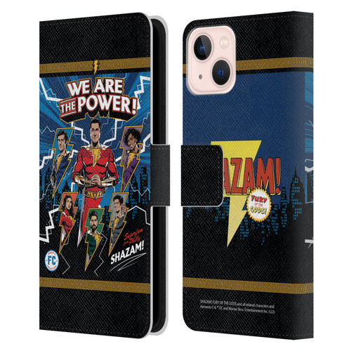 Shazam!: Fury Of The Gods Graphics Character Art Leather Book Wallet Case Cover For Apple iPhone 13