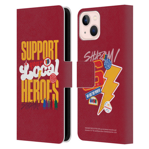 Shazam!: Fury Of The Gods Graphics Typography Leather Book Wallet Case Cover For Apple iPhone 13