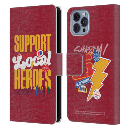 Shazam!: Fury Of The Gods Graphics Typography Leather Book Wallet Case Cover For Apple iPhone 14