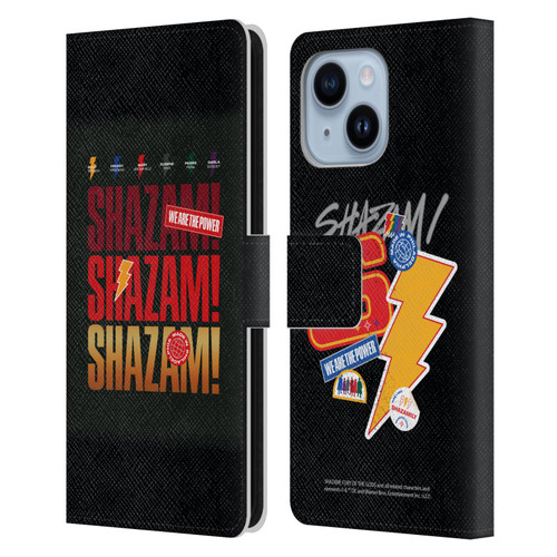 Shazam!: Fury Of The Gods Graphics Logo Leather Book Wallet Case Cover For Apple iPhone 14 Plus