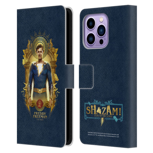 Shazam!: Fury Of The Gods Graphics Freddy Leather Book Wallet Case Cover For Apple iPhone 14 Pro Max