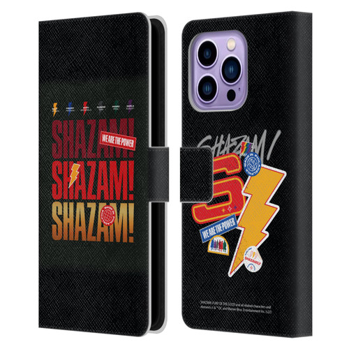 Shazam!: Fury Of The Gods Graphics Logo Leather Book Wallet Case Cover For Apple iPhone 14 Pro Max
